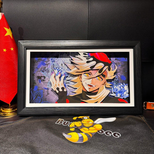 Demon Slayer Handmade 3D Layer Textured Art FrameAnime ArtAkazaDomaMisturi