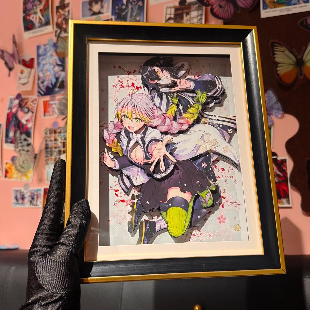 Demon Slayer Handmade 3D Layer Textured Art FrameAnime ArtAkazaDomaMisturi