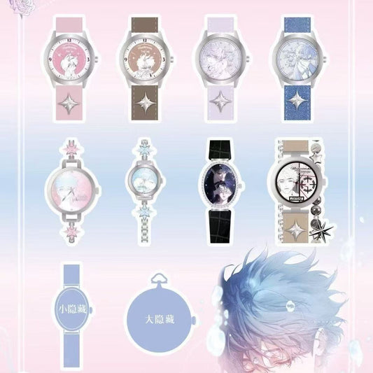 [Offical] Little Mushroom Twilight Poem Watch Blind Box 8 Regular 2 Hidden An Zhe Lu Feng Couple Rhinestone Dial Multi Strap Random Bag Full Box Anime Couple Watch