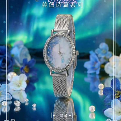[Offical] Little Mushroom Twilight Poem Watch Blind Box 8 Regular 2 Hidden An Zhe Lu Feng Couple Rhinestone Dial Multi Strap Random Bag Full Box Anime Couple Watch