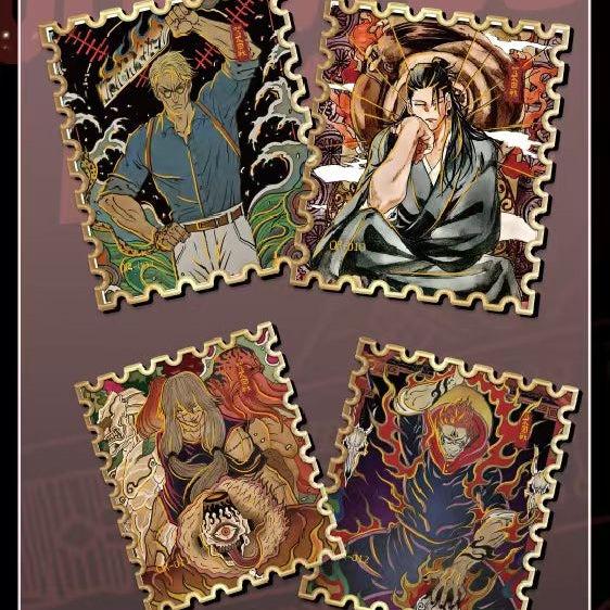 [New] JJK-JUJUTSU Kaisen Prenium Collectible Metal Stamp Brick Gift Box Gojo Satoru Geto Suguru Yuji Megumi Dark Aesthetic Random Blind Box Anime Merch