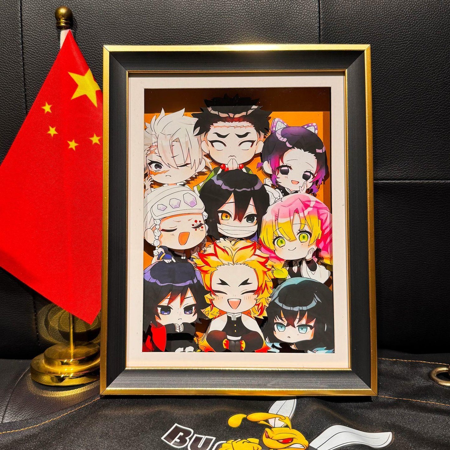Demon Slayer Handmade 3D Layer Textured Art FrameAnime ArtAkazaDomaMisturi