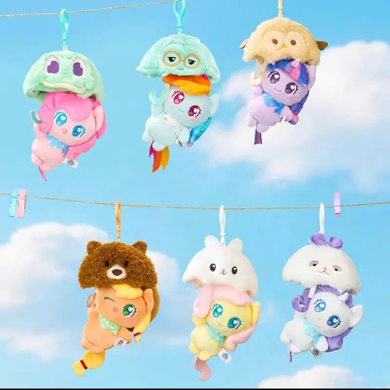 Kayou MLP-My Little Pony Weather Tales Series Blind Boxes,Swim-Themed and Umbrella-Style Plush Bag Charms,Collectible Surprise Plush Pendants, 1case (6 box)