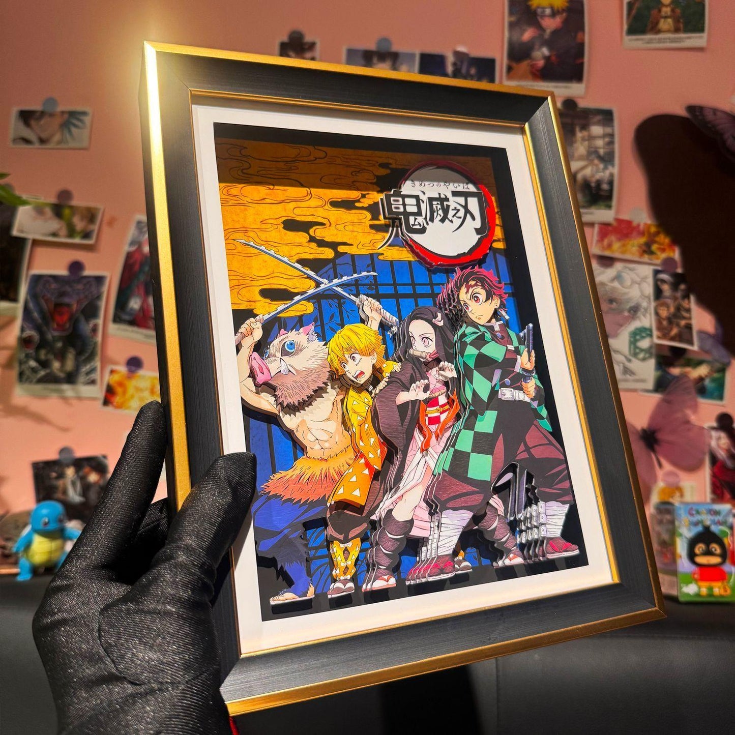 Demon Slayer Handmade 3D Layer Textured Art FrameAnime ArtAkazaDomaMisturi