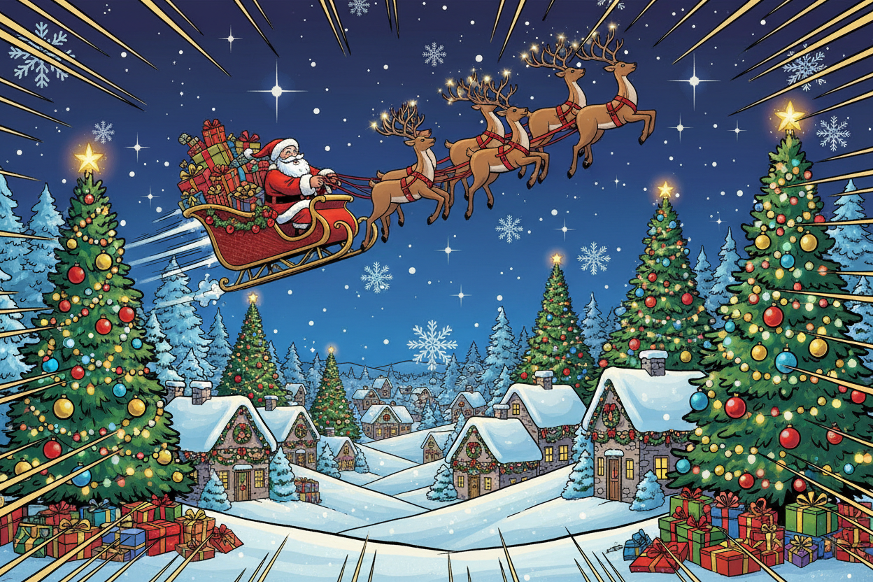 圣诞节插画，漫画风格