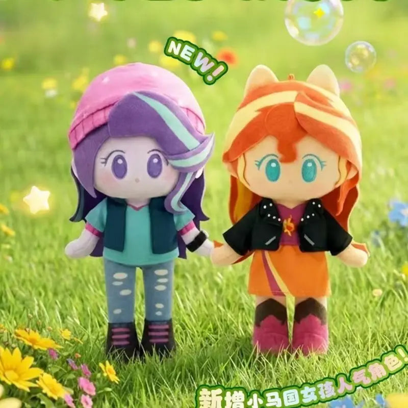 MLP-My Little Pony World Sunset Shimmer, StarlightGlimmer, Rarity, Apple Jack 18/20cm Collectible Plushie